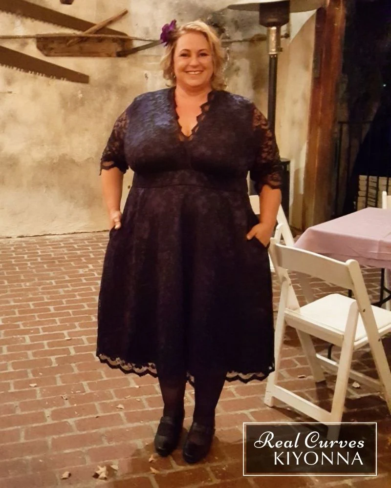Plus Size Mon Cherie Lace Dress - Image 20