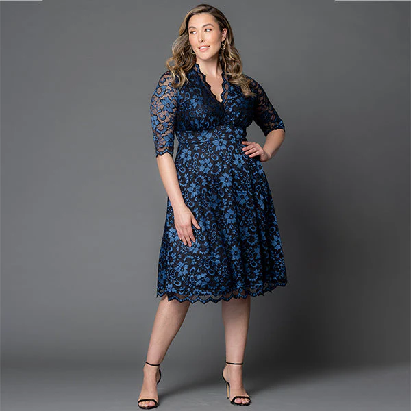 Plus Size Mon Cherie Lace Dress - Image 21