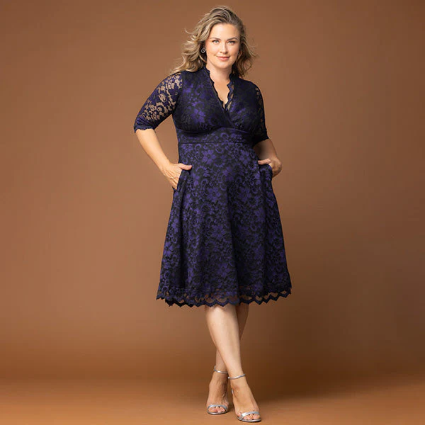 Plus Size Mon Cherie Lace Dress - Image 22
