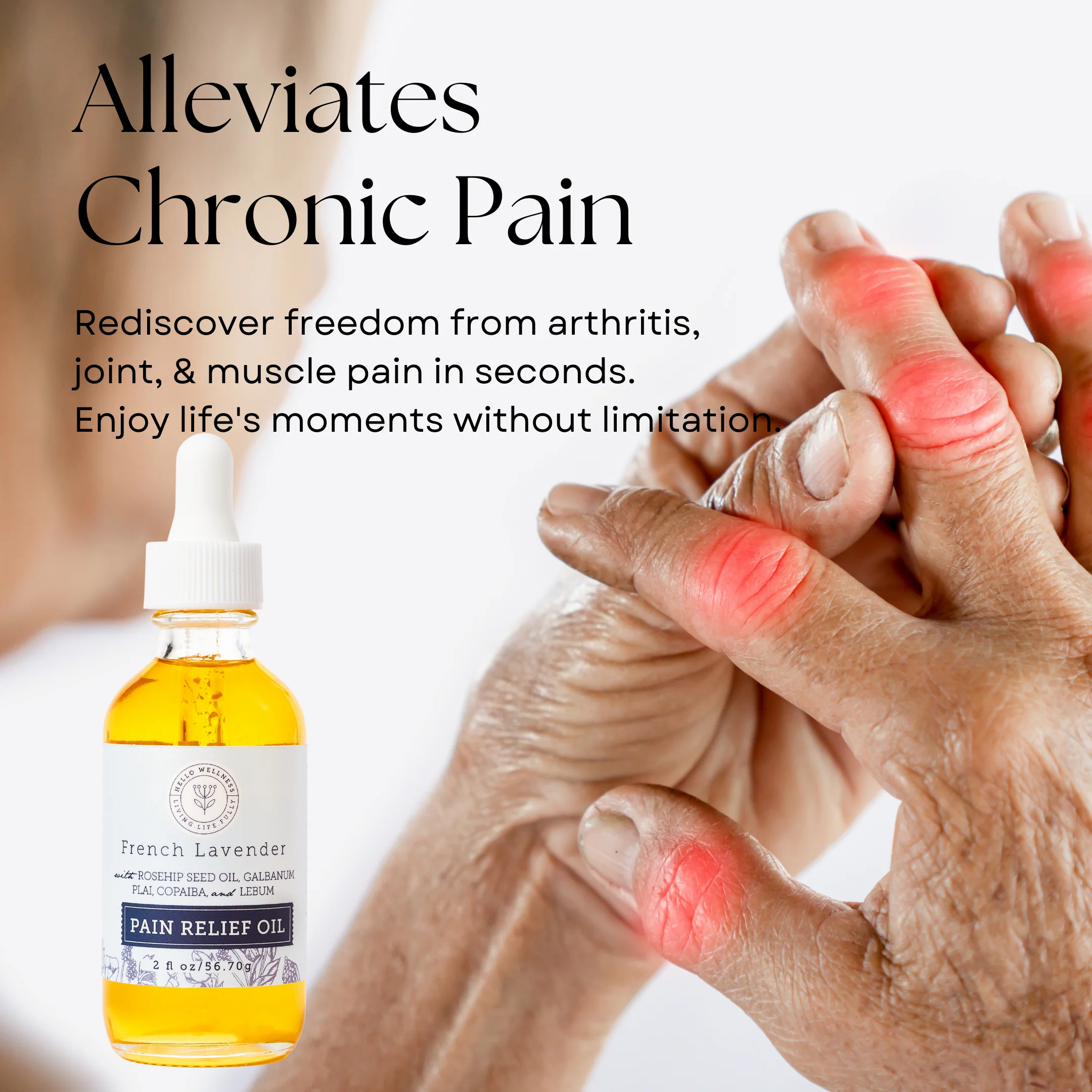 Natural Pain Relief Oil - 2 Oz Glass Bottle - Image 3