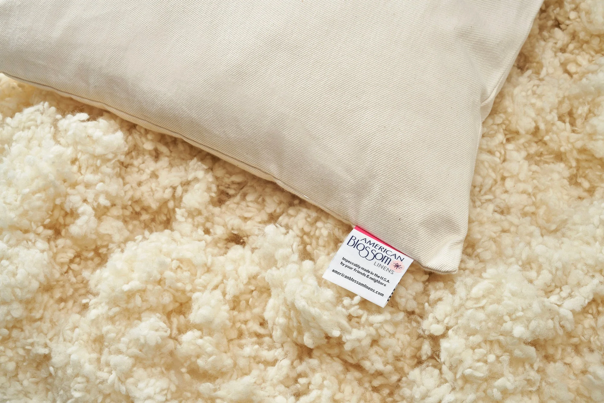 Natural Wool Pillow USA Cotton Cover - Customizable - Image 10