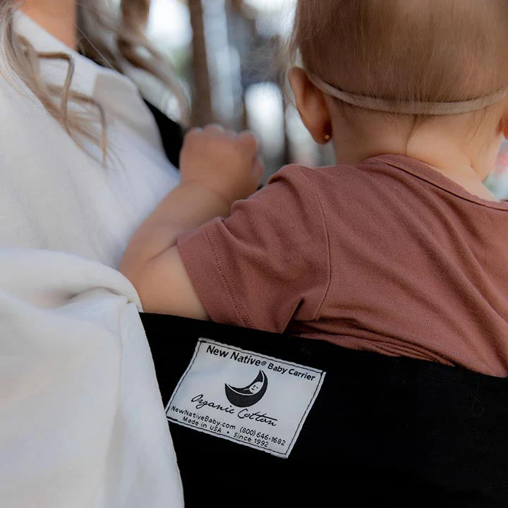 Organic Cotton Baby Carrier Sling - Black - Image 3