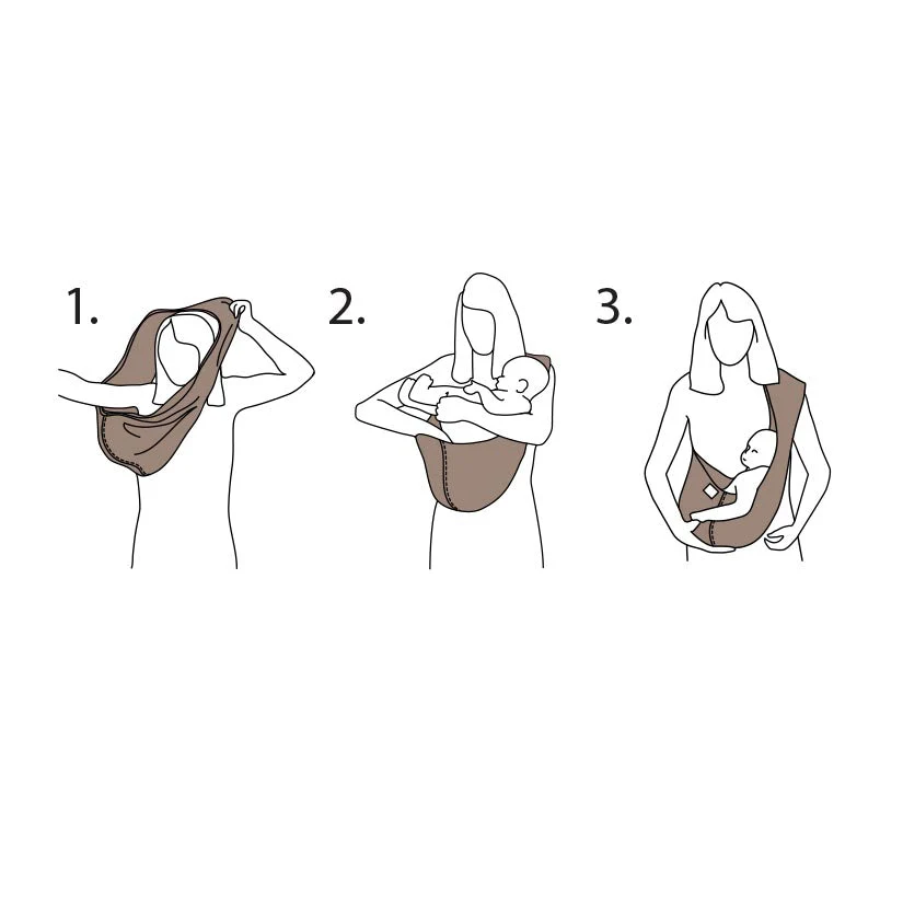 Organic Cotton Baby Carrier Sling - Black - Image 5