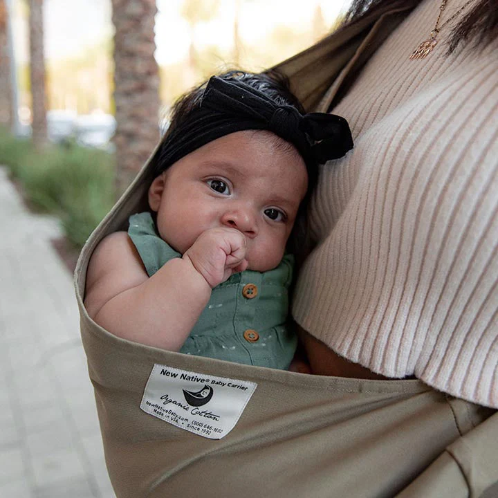 Organic Cotton Baby Carrier Sling - Khaki - Image 3