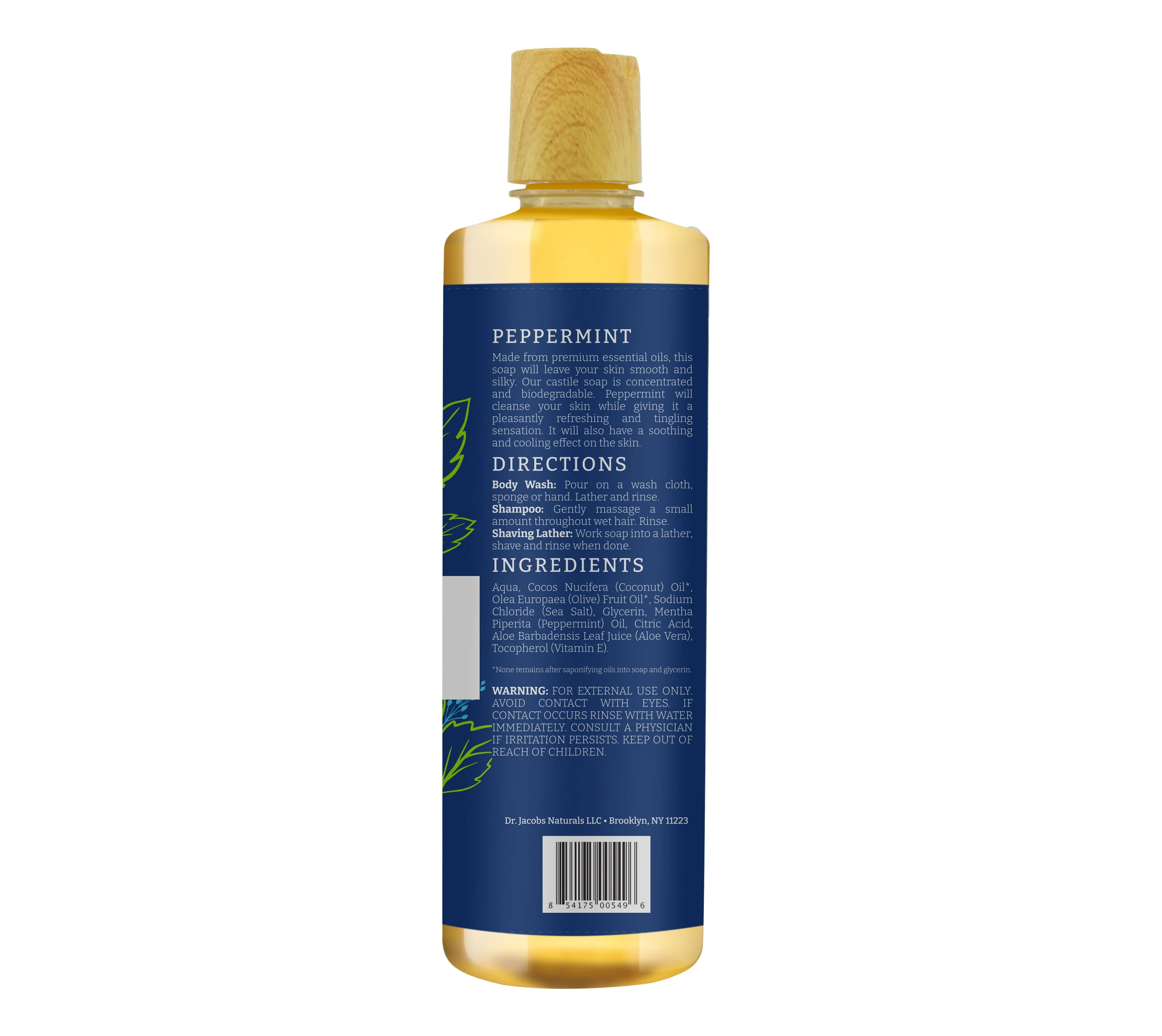 Peppermint Castile Soap Body Wash - 32 oz - Image 5