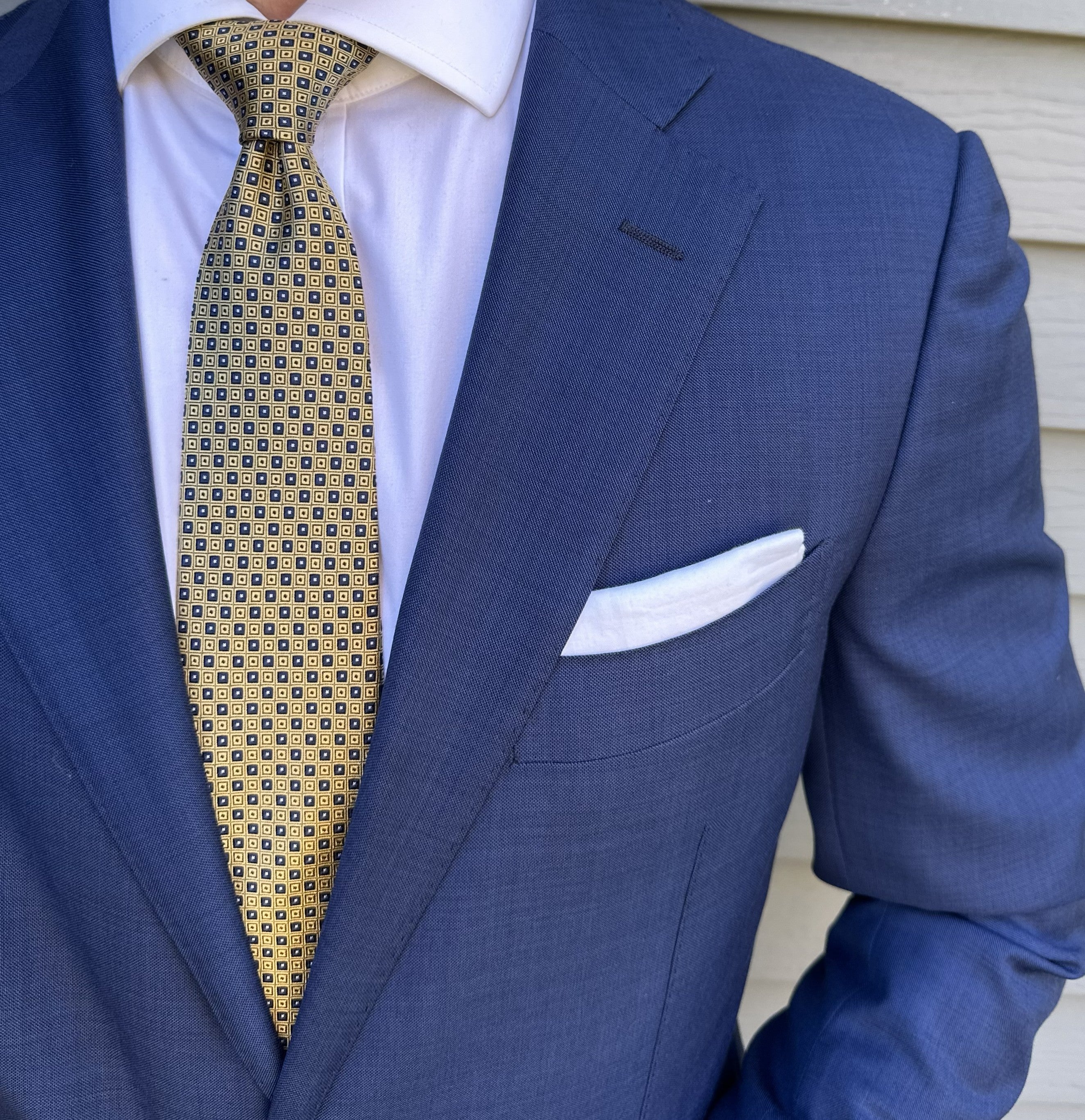 Handmade Pierce Gold Micro Squares Tie - Silk - Image 2