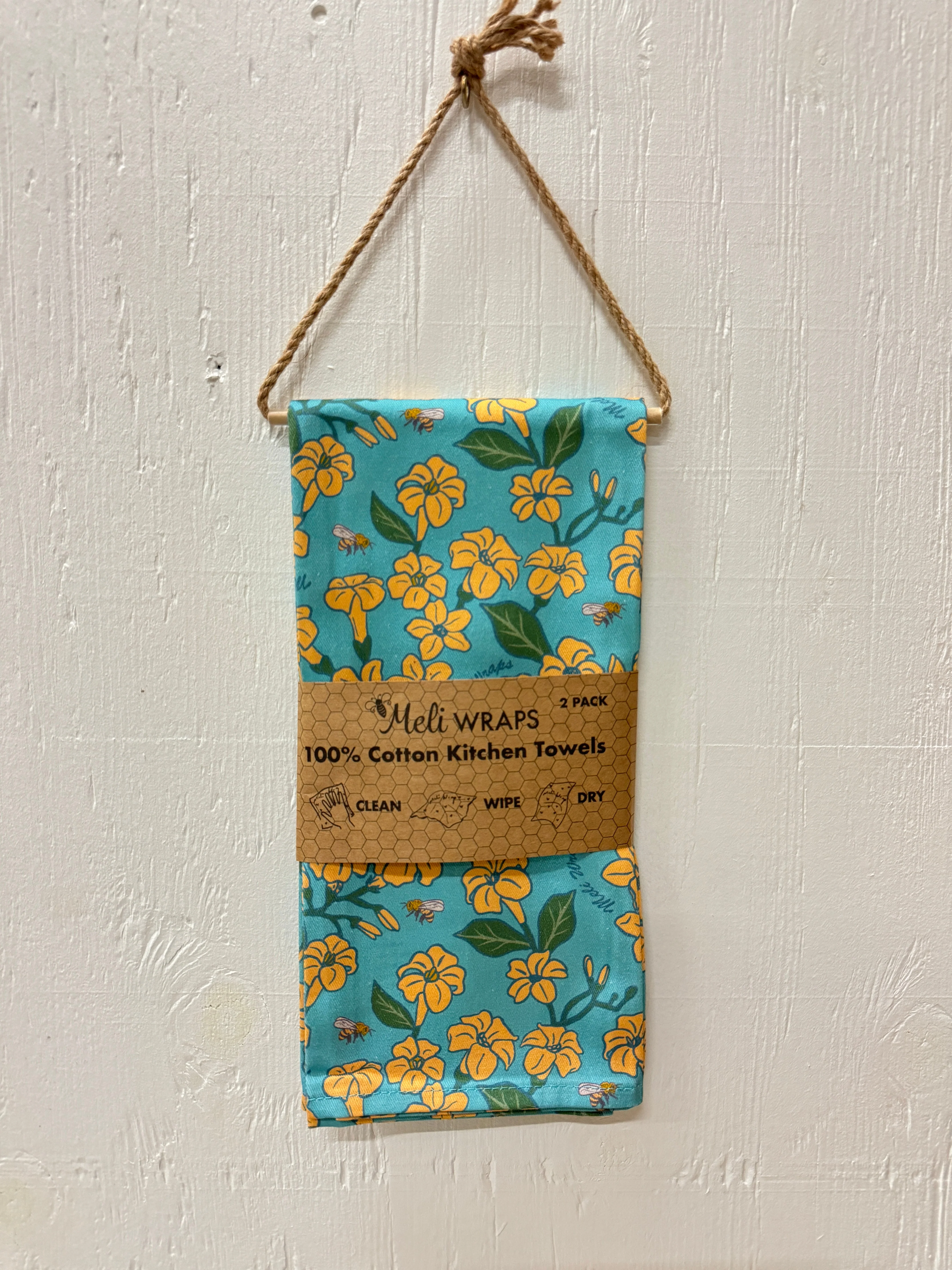 100% Cotton Towel Set of 2 - Puakenikeni & Bee