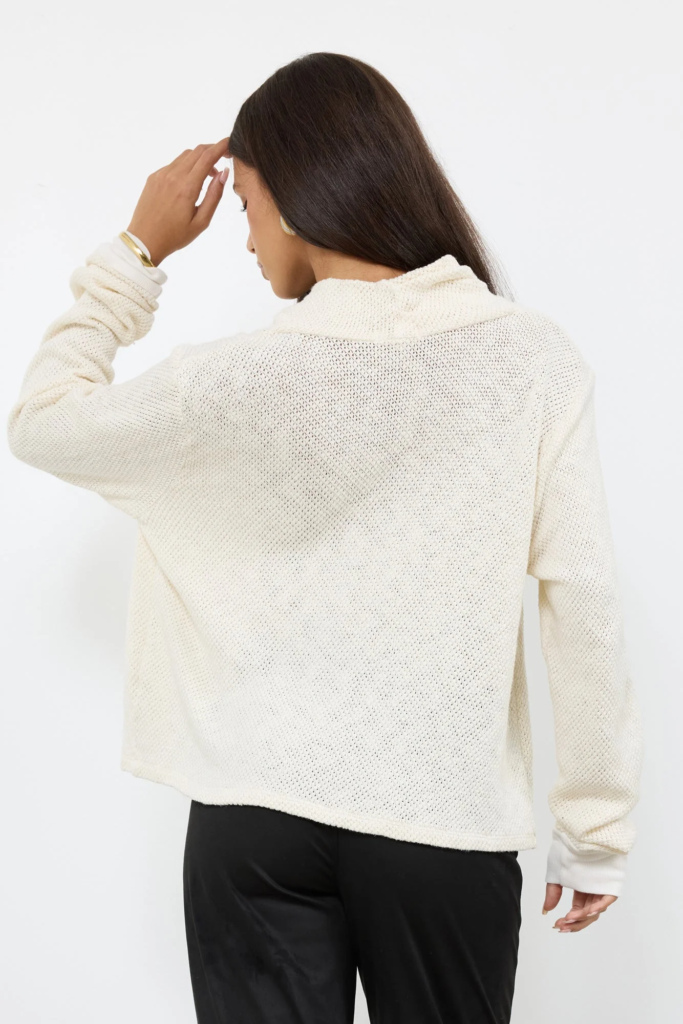 Quinley Cowl Neck Top Mesh Fabric - Image 4