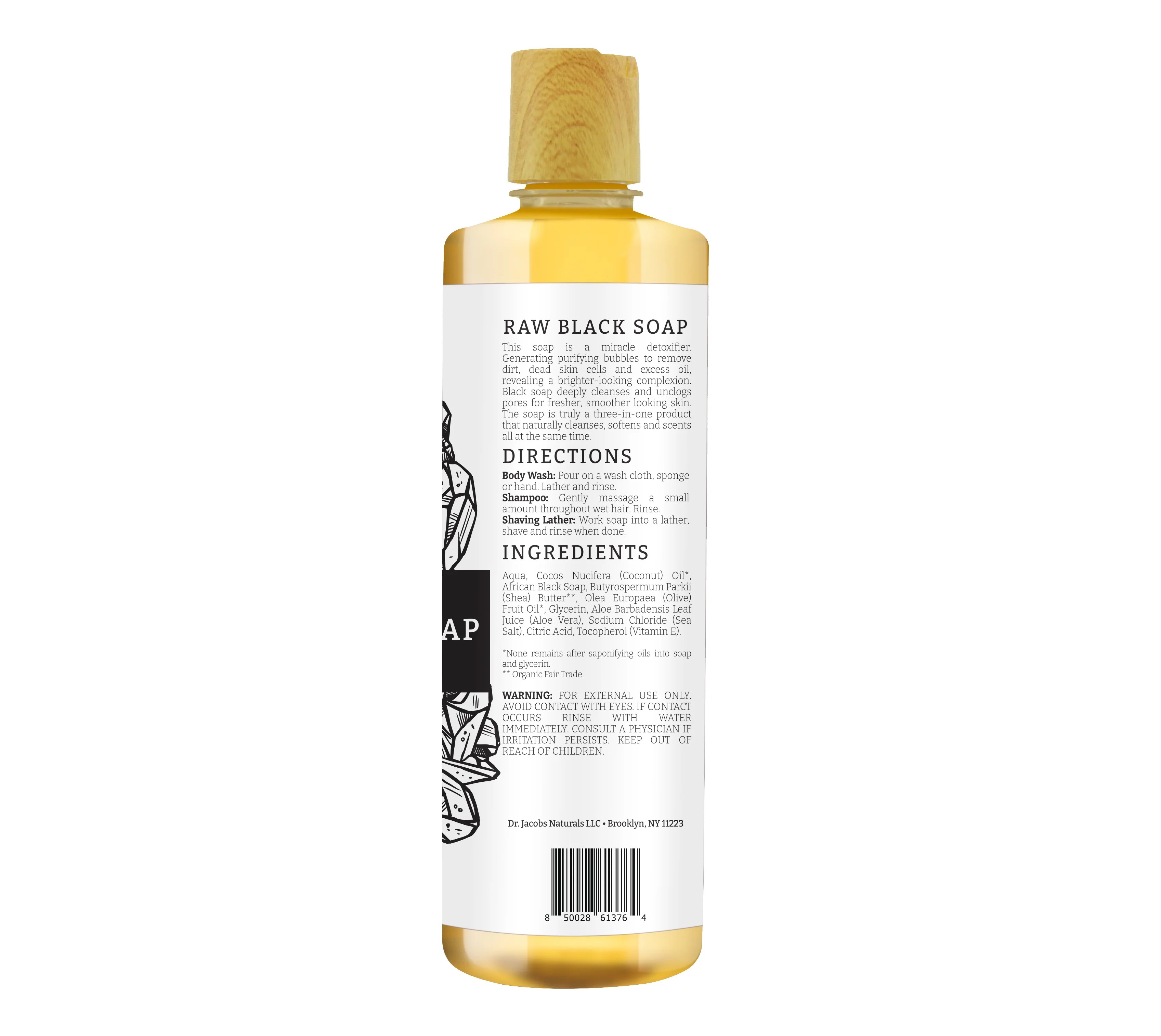 Detoxifying Raw Black Soap Body Wash - 32 oz. - Image 8