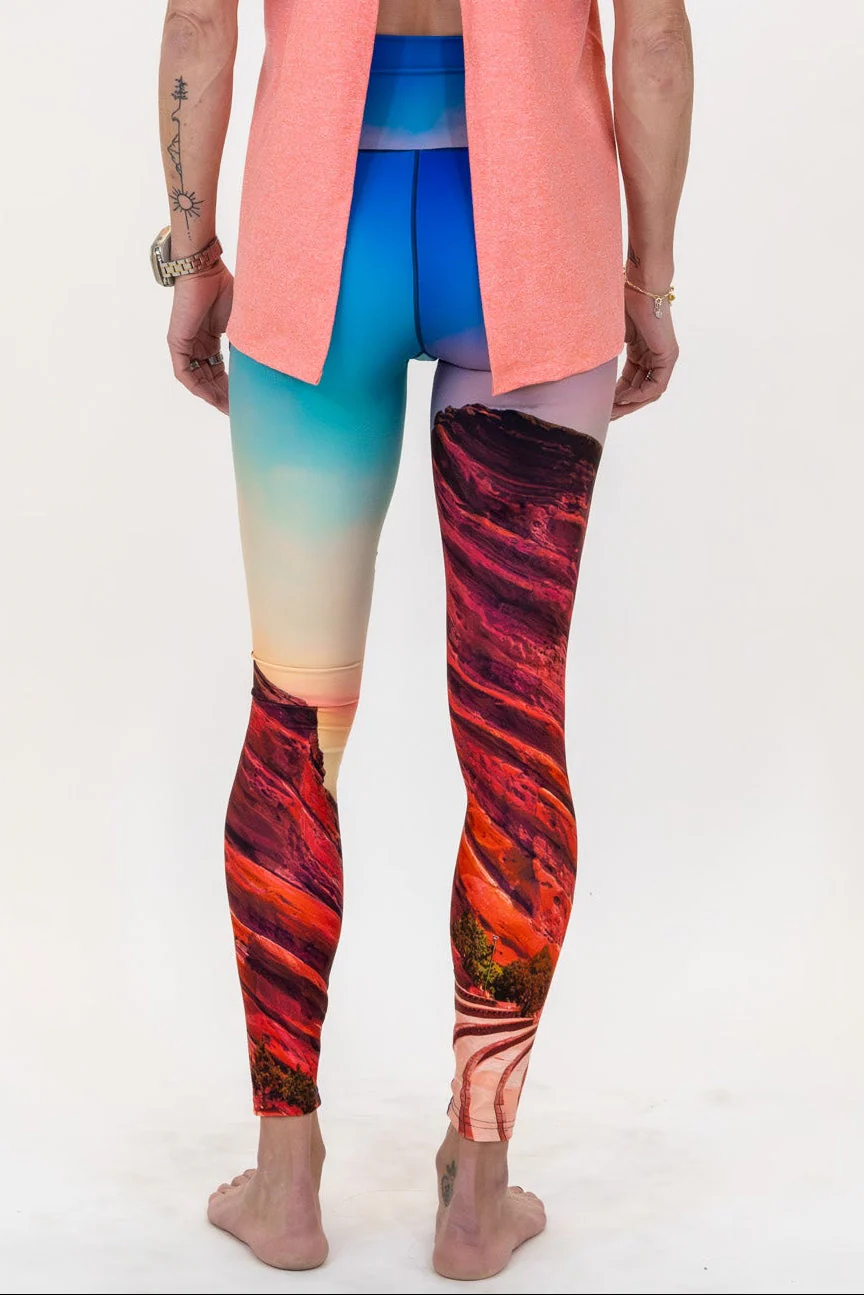 Eco-Friendly Red Rocks Sunrise Yoga Pants - Image 2