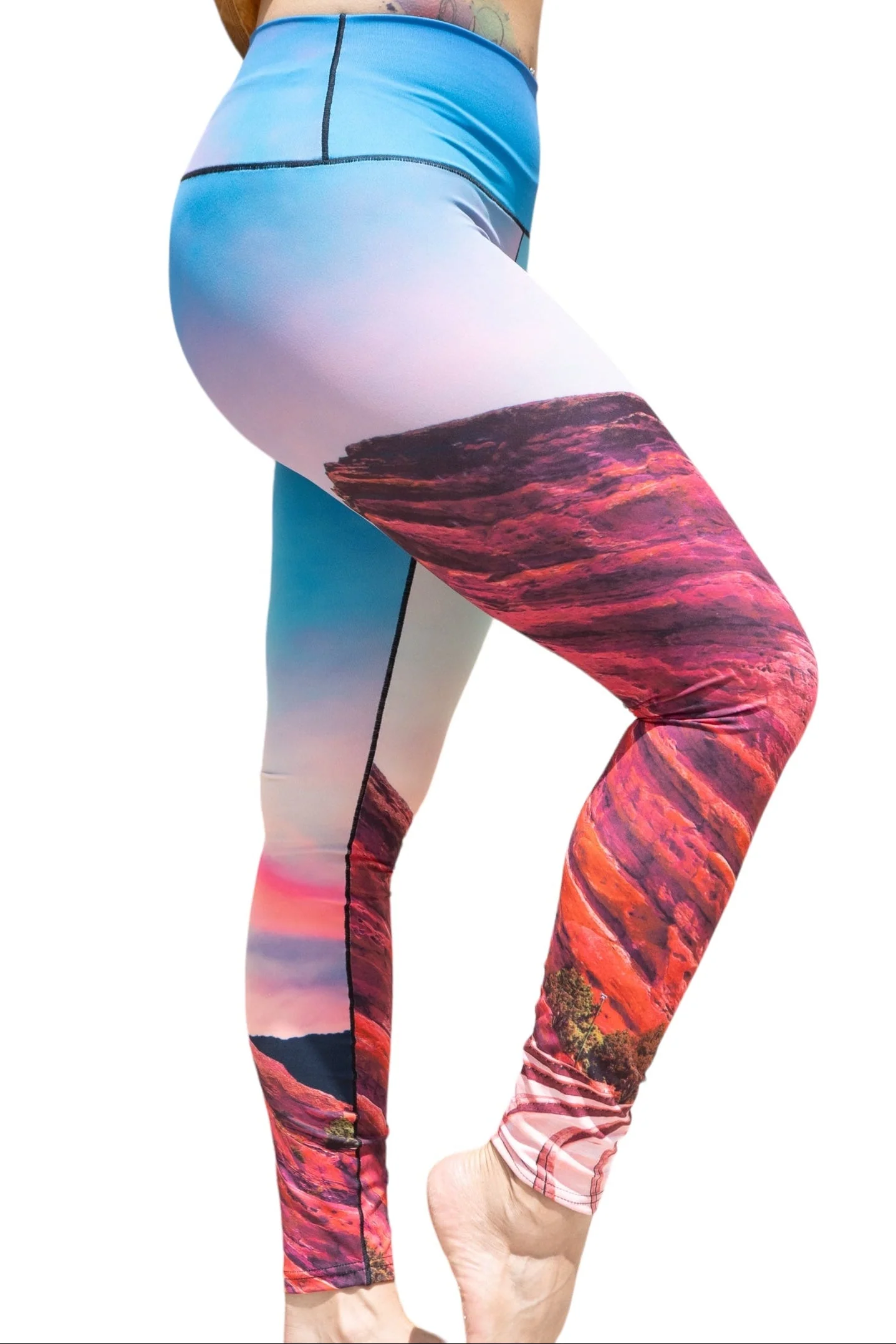 Eco-Friendly Red Rocks Sunrise Yoga Pants - Image 4