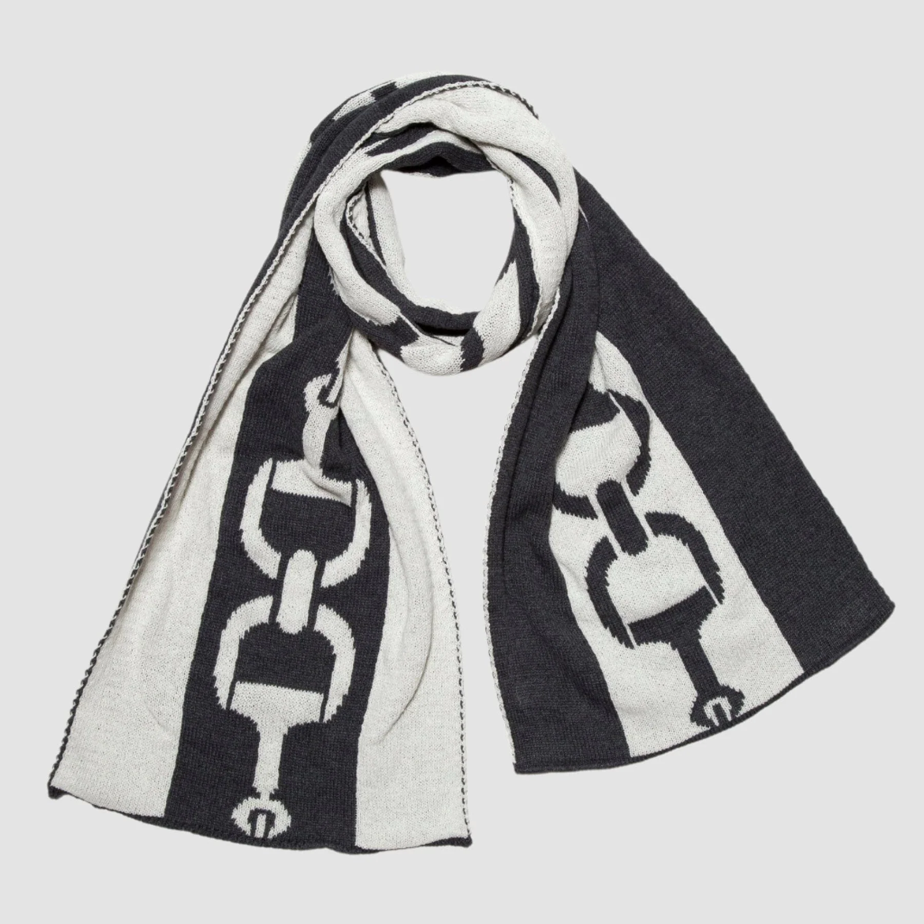 Reversible Scarf Sustainable Knit Snaffle Bit Stripe - Image 5