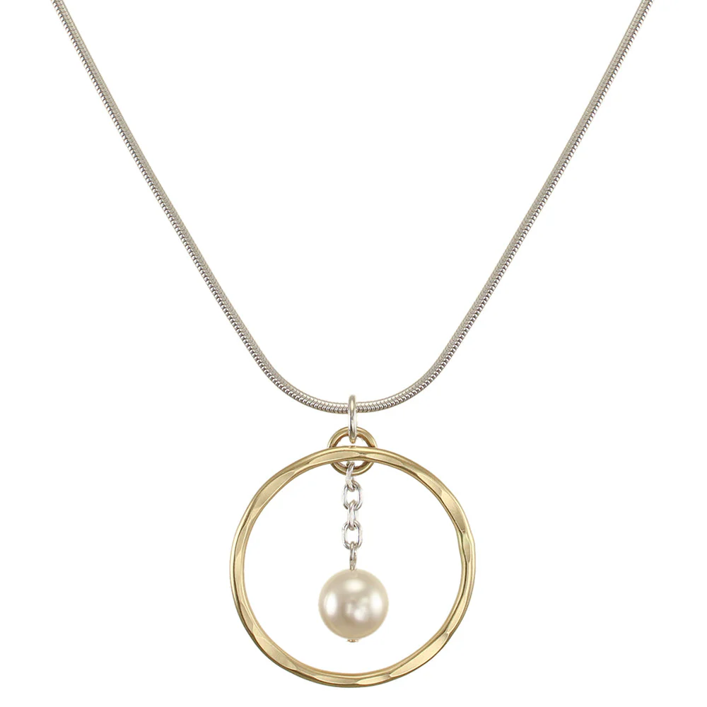 Ring with Hanging Pearl Necklace