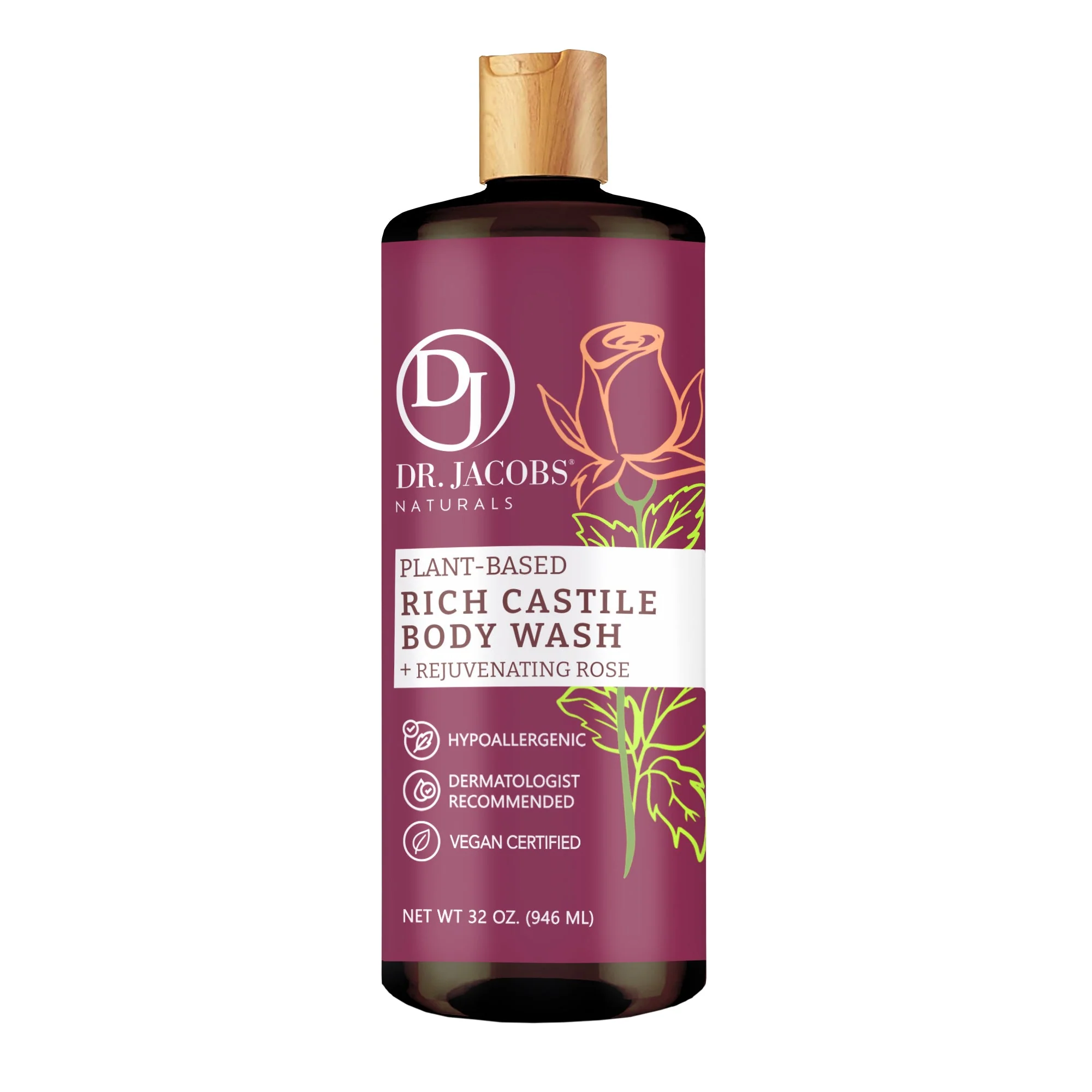 Rose Castile Body Wash - 32 oz