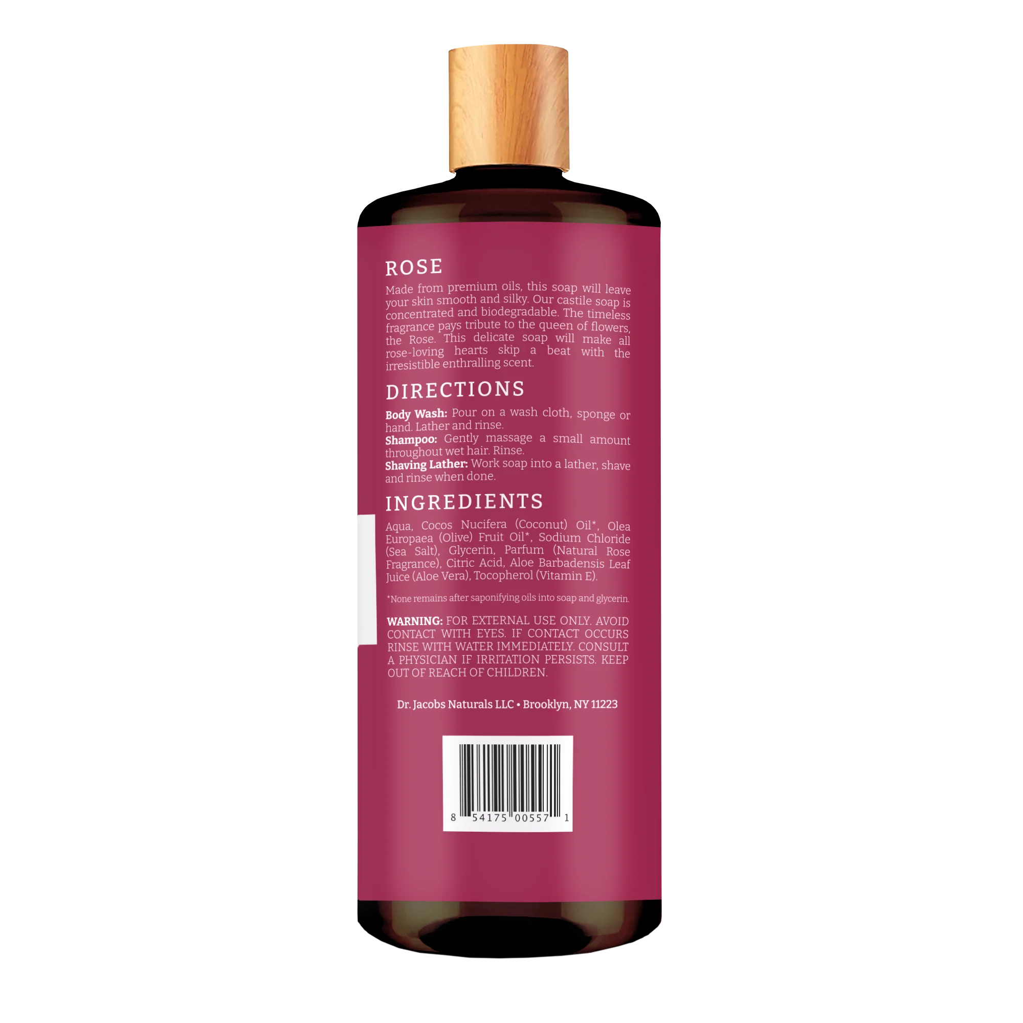 Rose Castile Body Wash - 32 oz - Image 3