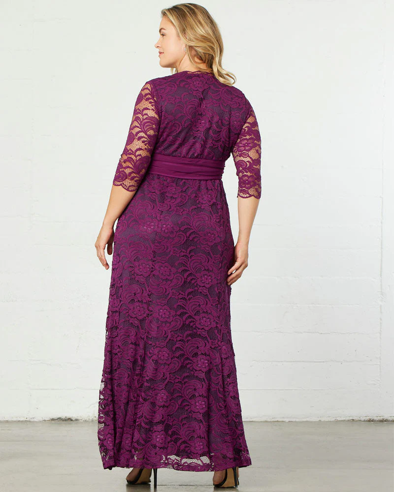 Plus Size Screen Siren Lace Evening Gown - Image 22