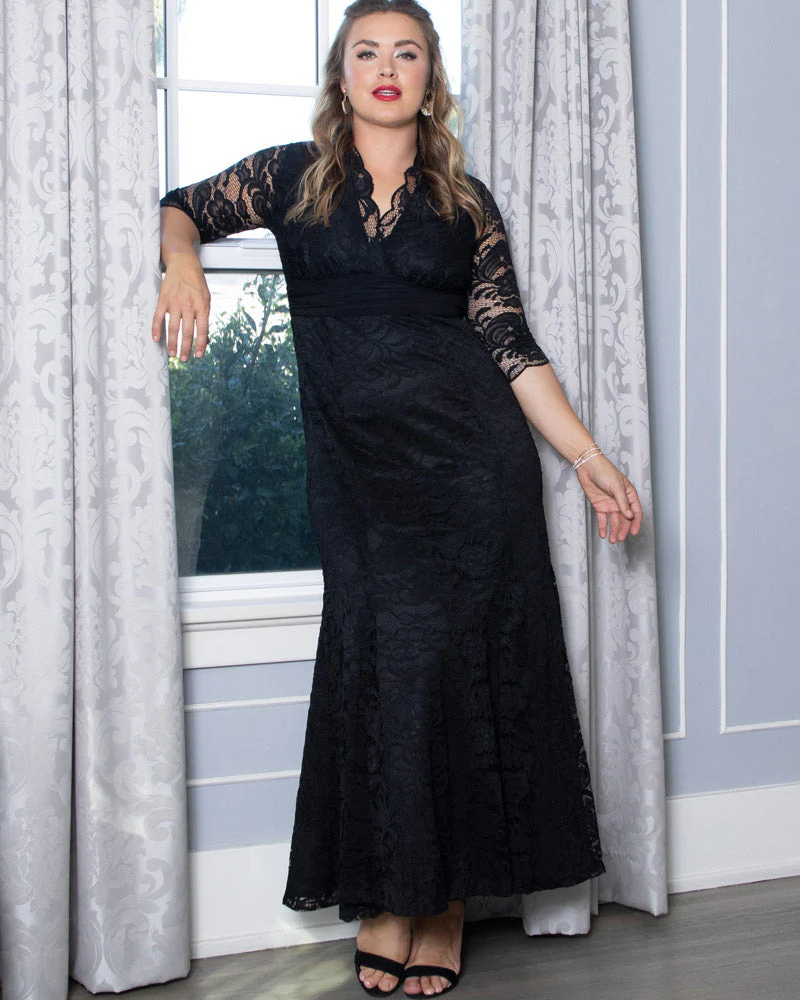 Plus Size Screen Siren Lace Evening Gown - Image 6
