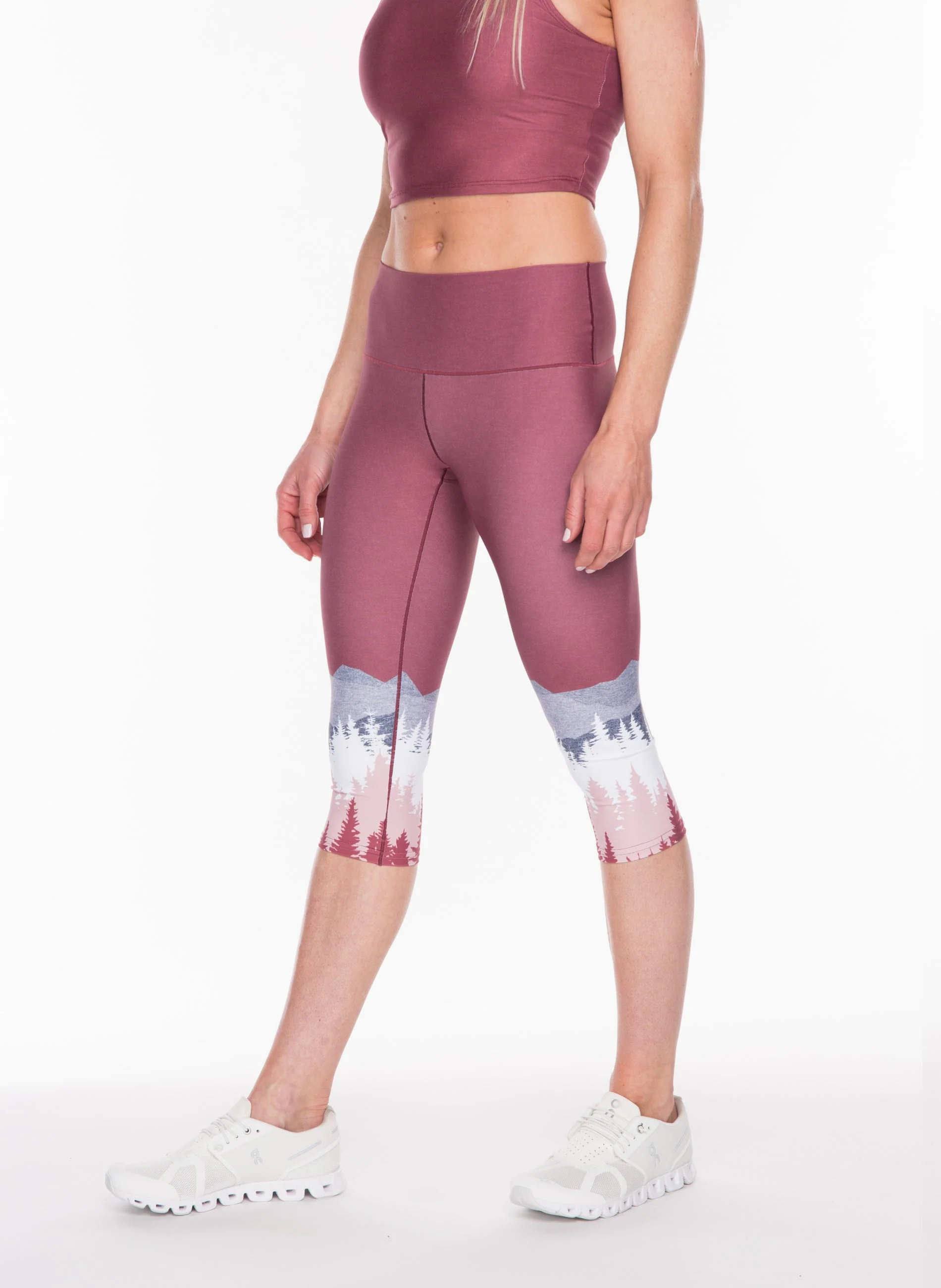 Eco-Friendly Sunset Summit Yoga Capri Pants - Image 2