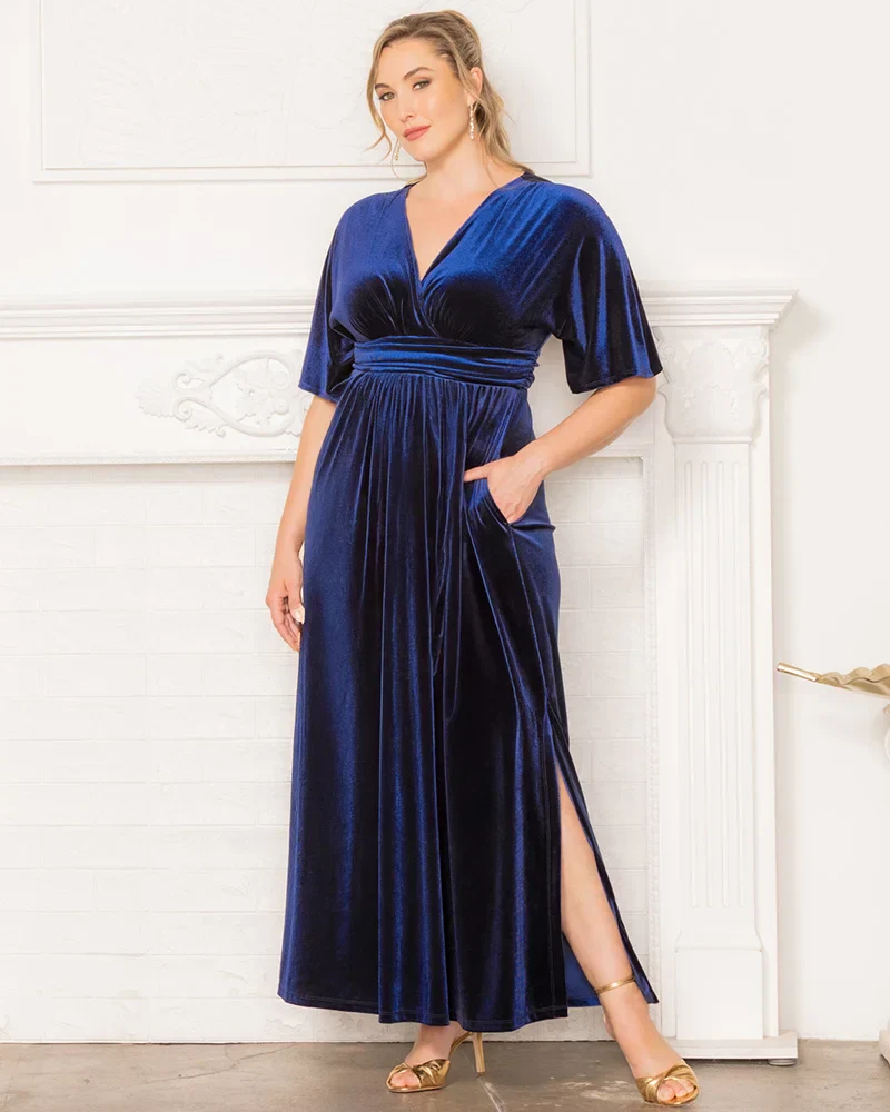 Plus Size Verona Velvet Evening Gown - Image 21