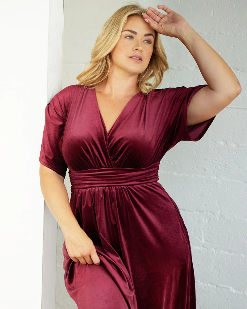 Plus Size Verona Velvet Evening Gown - Image 26